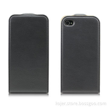 PU Leather Case for Apple's iPhone 4, with Magnetic Flap On the Top, OEM Orders are Welcome